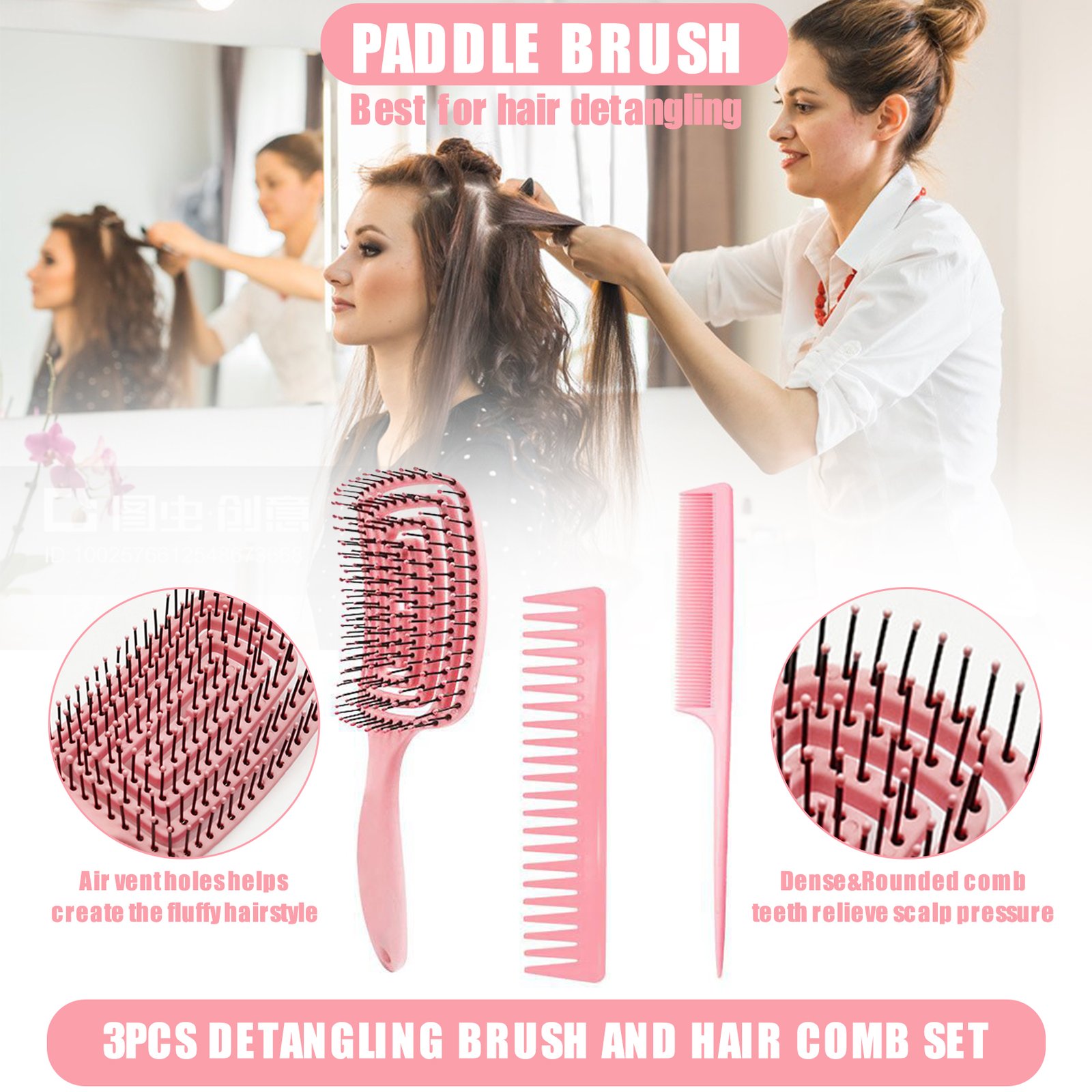 VARIETY OF HAIR BRUSHES