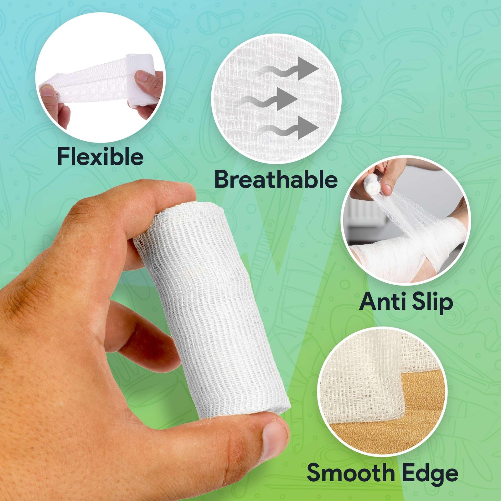Product Overview Our gauze measures 2x10 yards, providing a generous length suitable for multiple applications. This medical-grade gauze is designed to meet diverse needs, whether for minor wounds or crafting projects. Features and Benefits Made from high-quality, breathable material, this gauze ensures comfort while protecting wounds. Each roll contains 12 small pieces, making it easy to manage and ideal for first aid kits or home use. Its lightweight structure allows for quick absorption without sticking to wounds. Usage Examples Perfect for healthcare professionals and home users alike, this gauze can be employed in dressings, cleaning, or protective coverings. Its versatility also extends to creative projects, such as crafts and décor. Stock up today on our 2x10 yards gauze roll to experience its myriad benefits!