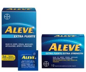 What is Aleve Extra Strength? Aleve Extra Strength 30mg is a powerful pain reliever designed to provide effective pain relief. Its advanced formula acts quickly to help you feel better in no time. Benefits of Aleve Extra Strength This medicine is ideal for those who suffer from headaches, menstrual pain or muscle discomfort. Aleve Extra Strong c/30 not only relieves pain, but also reduces inflammation, providing general well-being. How to Use and Precautions For effective use, follow the directions on the package. It is essential not to exceed the recommended dose and consult a health professional if symptoms persist. Aleve Extra Strong is your ally in pain management.5